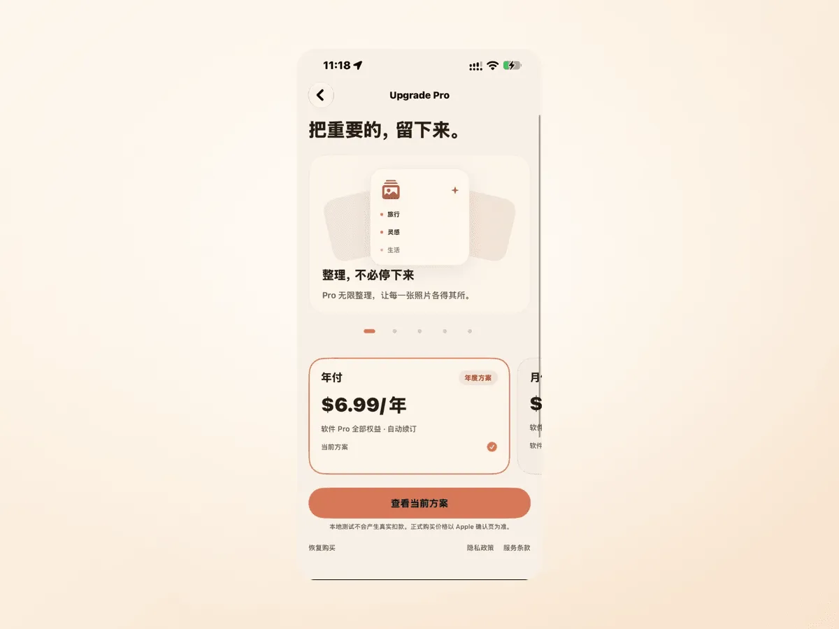 Upgrade Pro 会员 · iOS